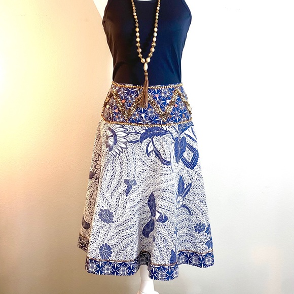 Haven Bleu Beaded Boho Gypsy Skirt - Picture 1 of 13